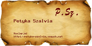 Petyka Szalvia névjegykártya